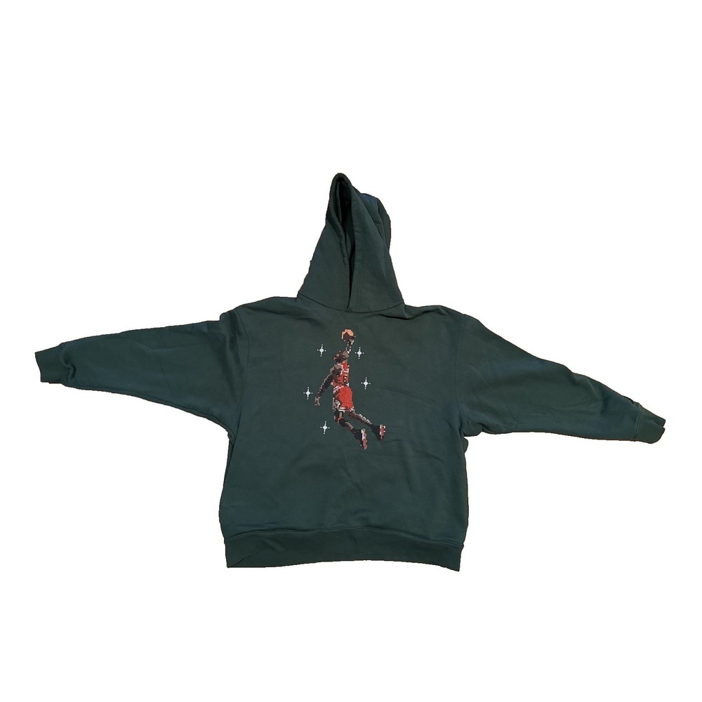 Jordan Jumpman Hoodie Men's XXL Slam Dunk Contest Graphic Cross Stitch Green